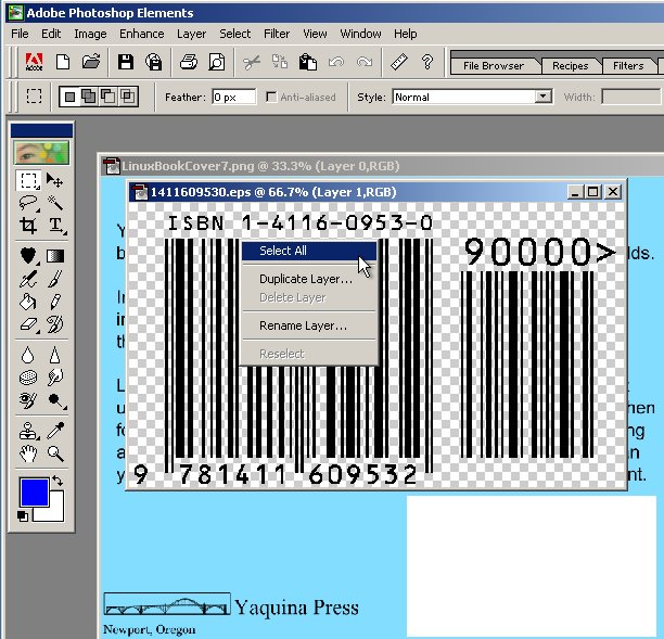 Copy the barcode to the cover image